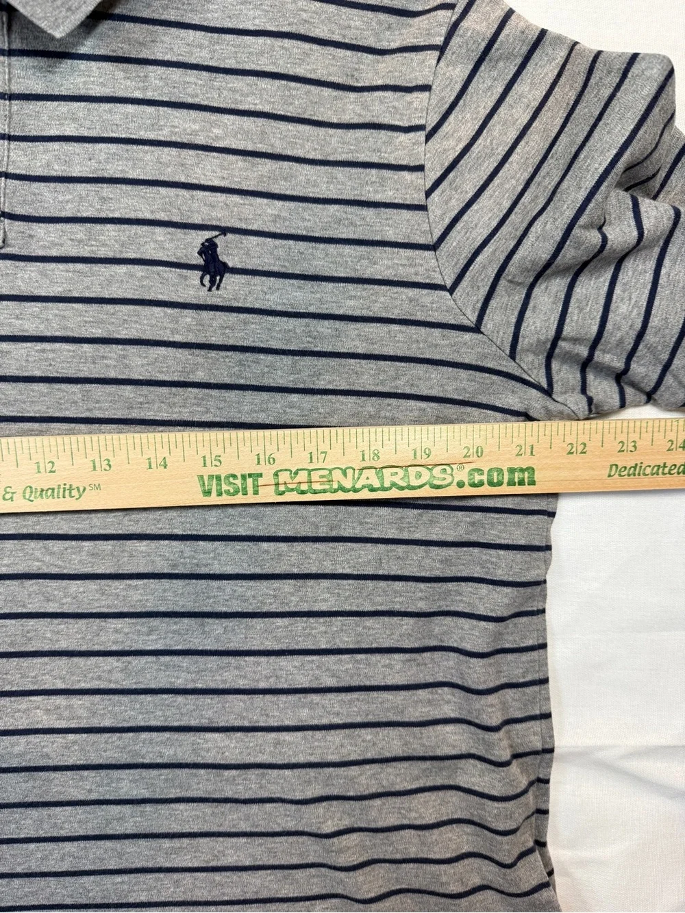 Polo Ralph Lauren Pima Soft Touch Striped Polo Gray Navy Size L
